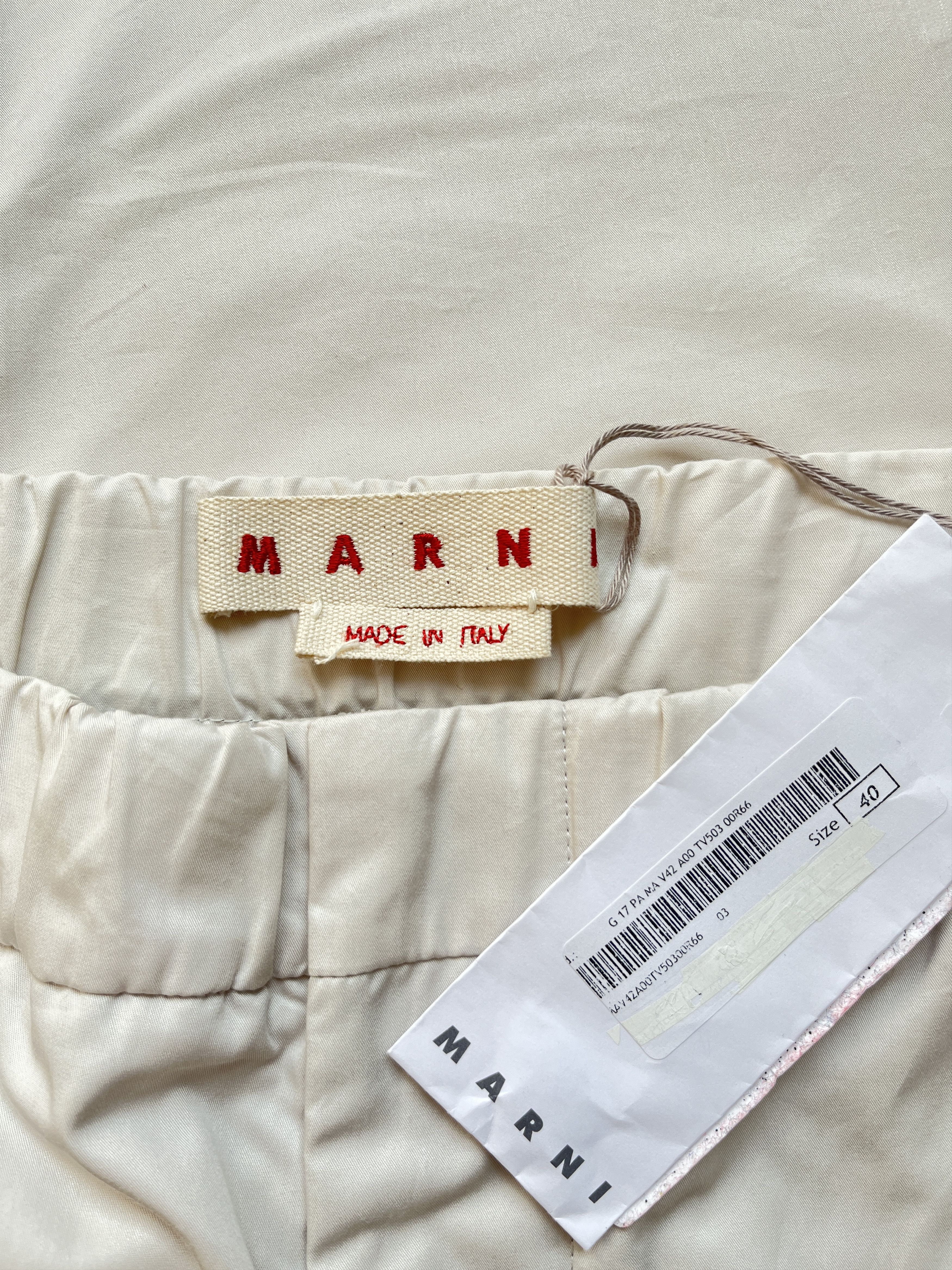 Marni ⚡️QUICK SALE⚡️Marni Ivory Cotton Pants Trousers Size 30" / US 8 / IT 44 - 3 Thumbnail