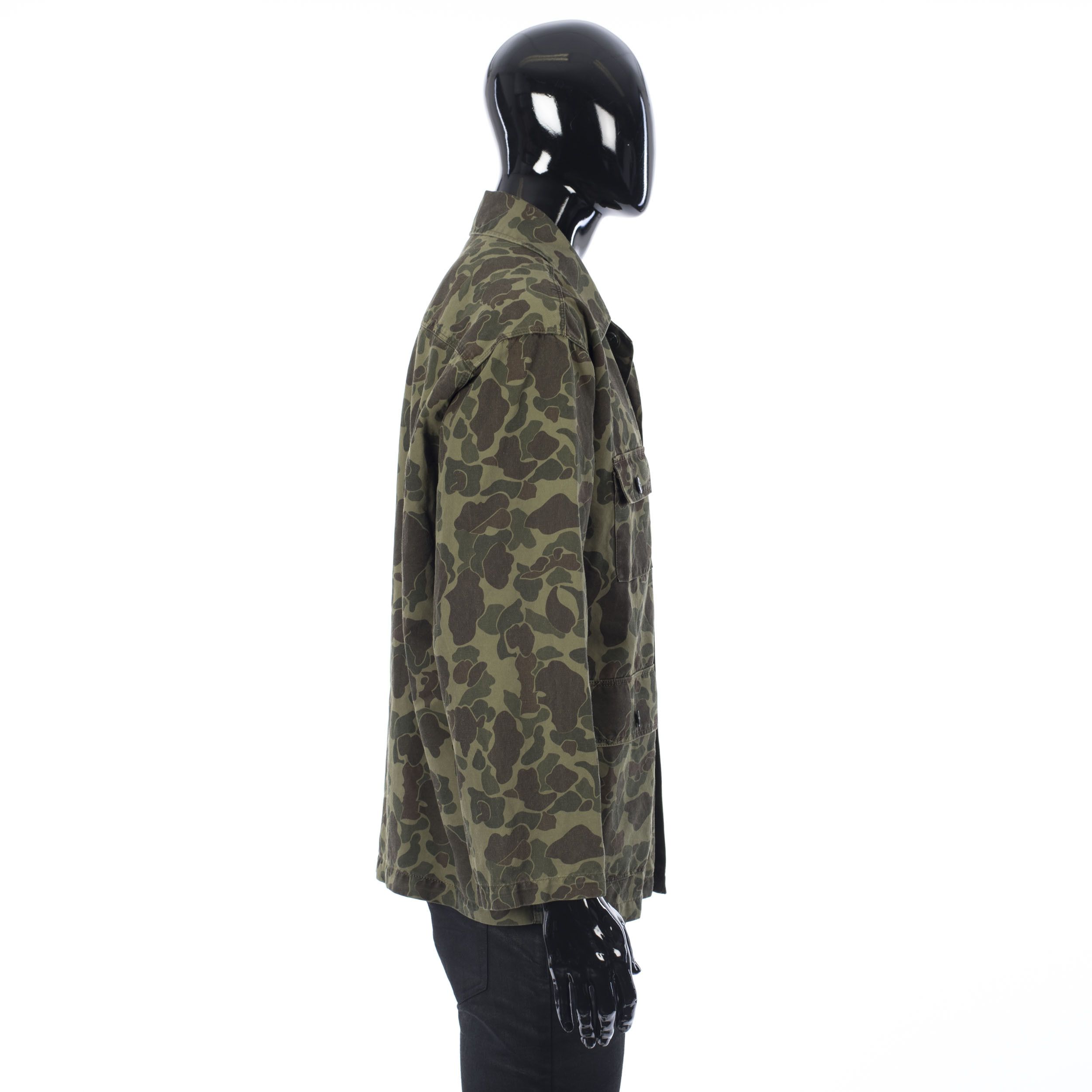 Celine × Hedi Slimane Military Overshirt In Camouflage Printed Cotton & Ramie Size US S / EU 44-46 / 1 - 7 Thumbnail
