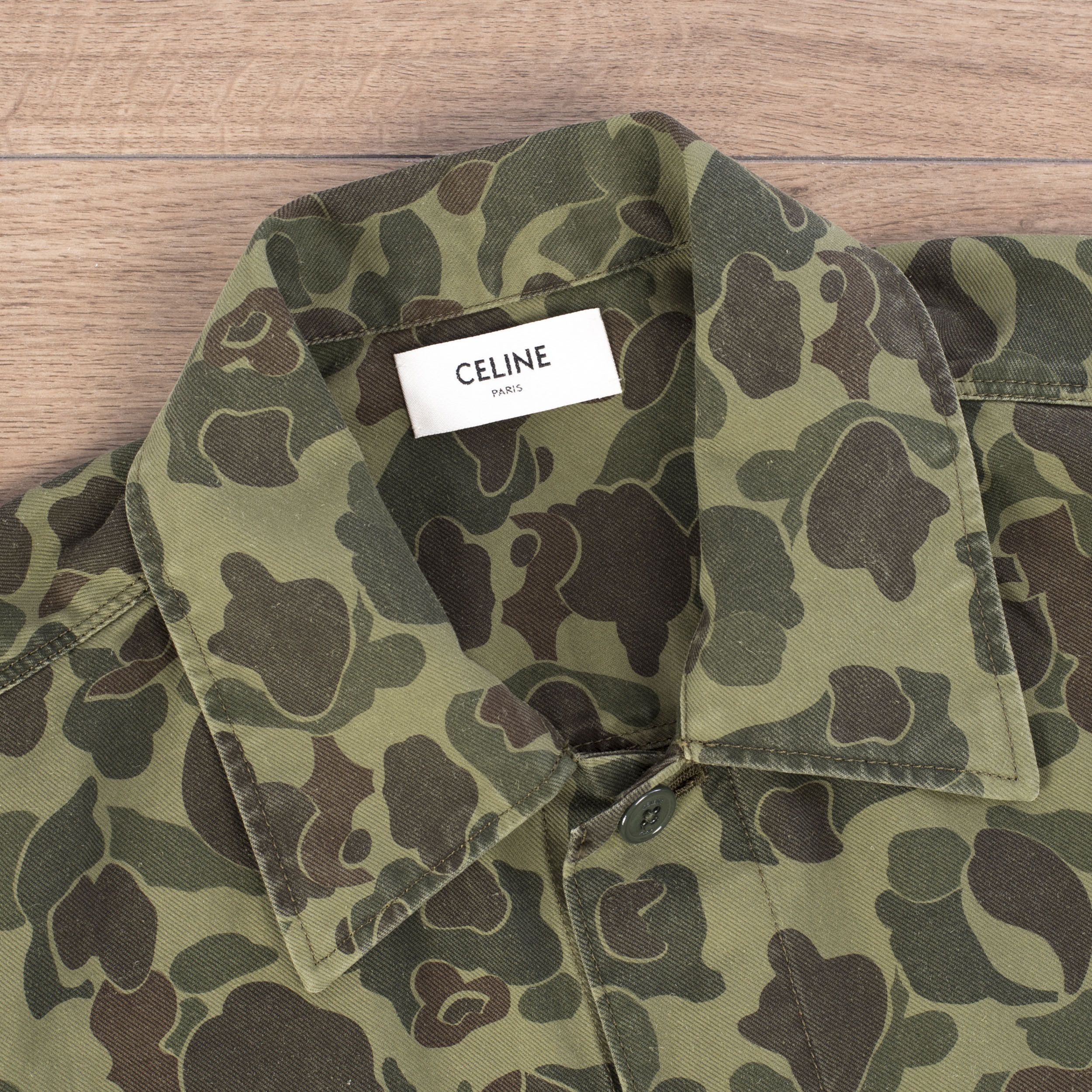 Celine × Hedi Slimane Military Overshirt In Camouflage Printed Cotton & Ramie Size US S / EU 44-46 / 1 - 9 Thumbnail