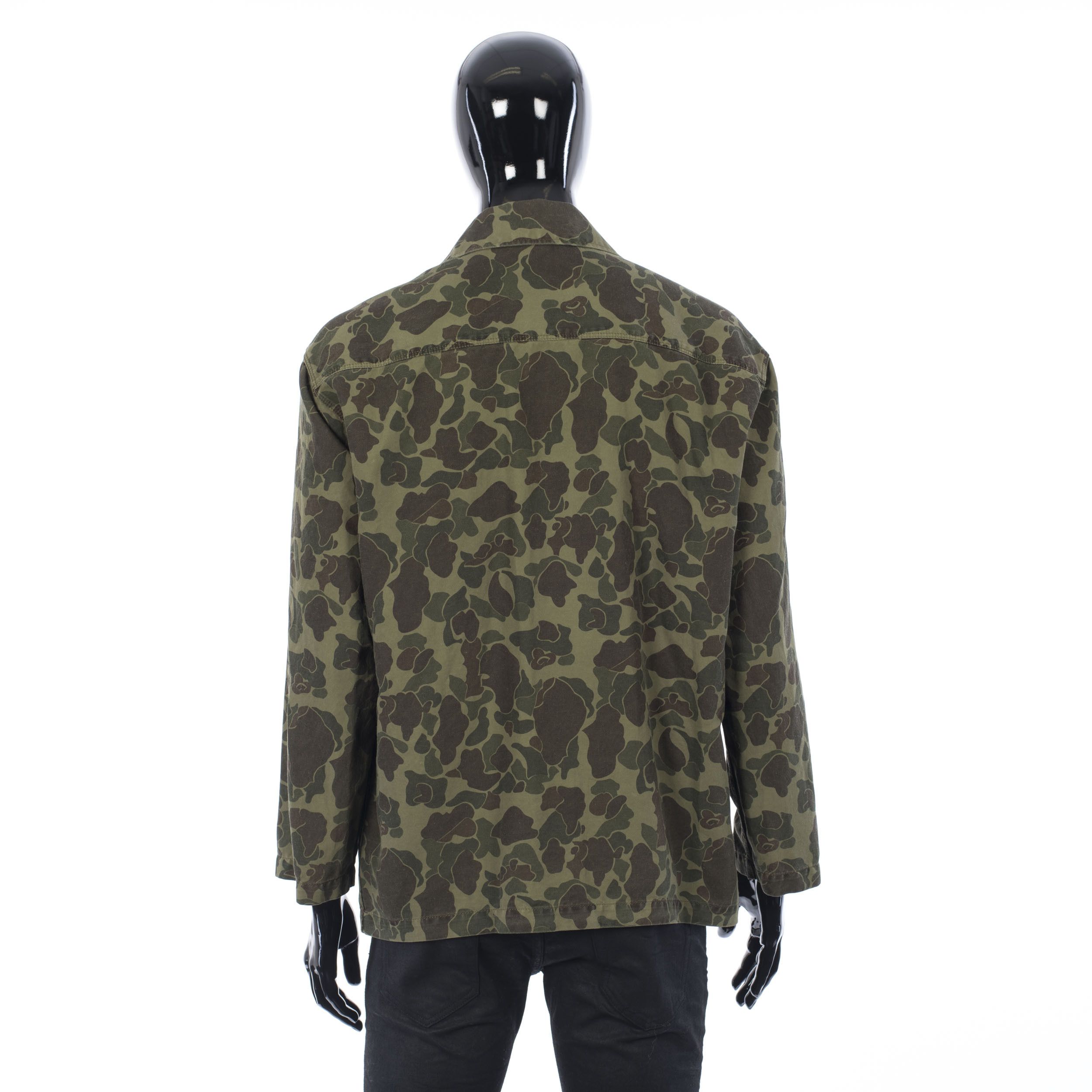 Celine × Hedi Slimane Military Overshirt In Camouflage Printed Cotton & Ramie Size US S / EU 44-46 / 1 - 5 Thumbnail