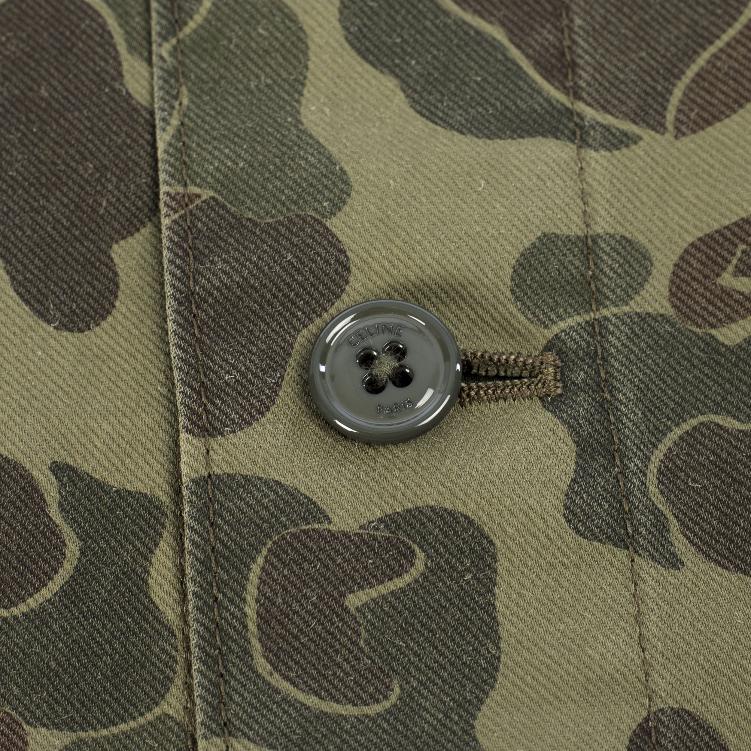 Celine × Hedi Slimane Military Overshirt In Camouflage Printed Cotton & Ramie Size US S / EU 44-46 / 1 - 13 Thumbnail
