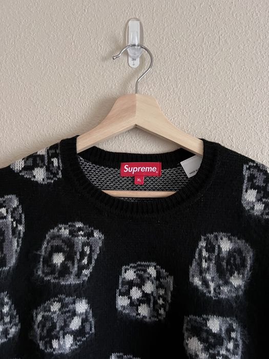 Supreme Supreme Fuzzy Dice Sweater in Black | Grailed