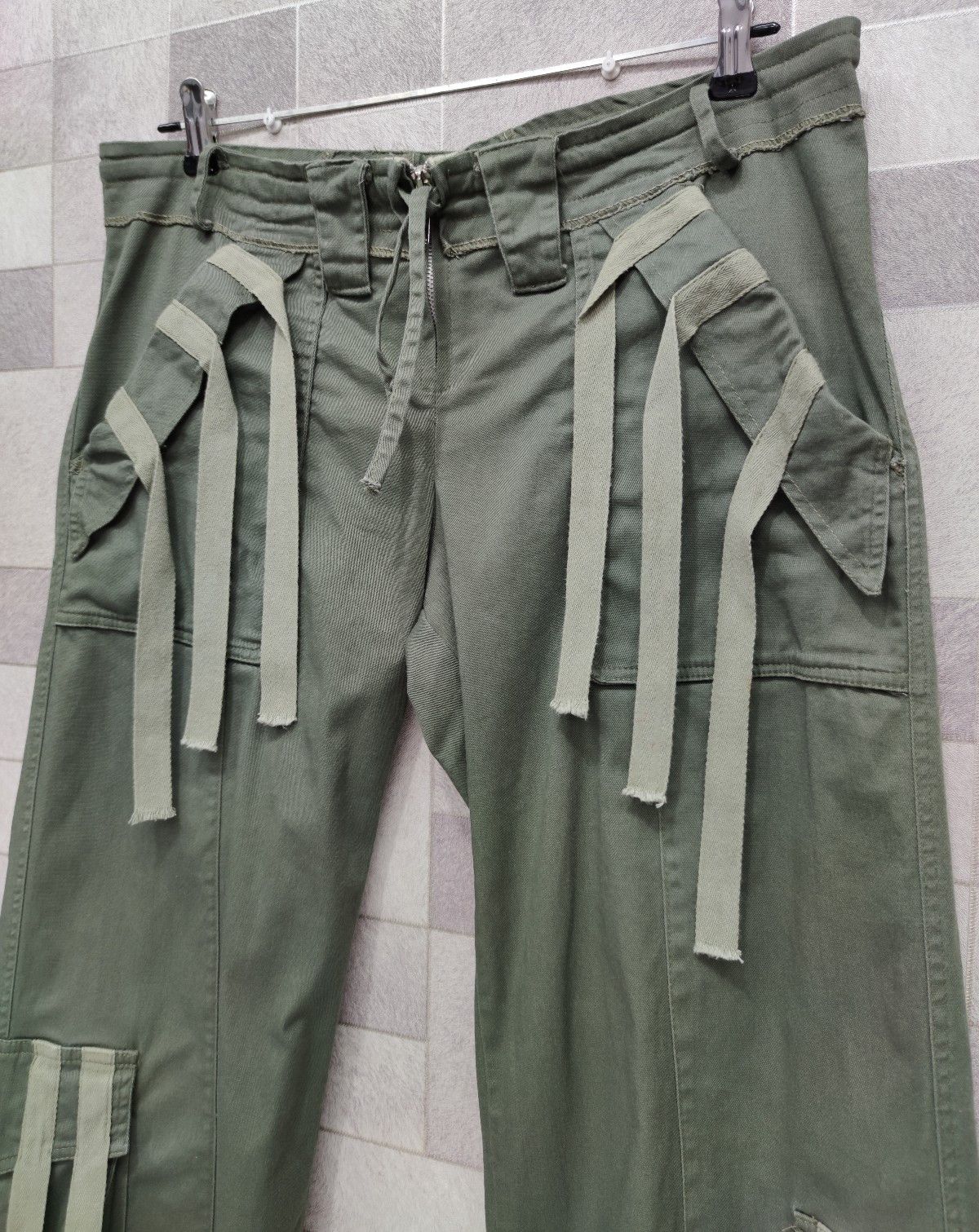 Tabasco RARE! TOBBACO Bondage Laced Drawstring Stretchy Cargo Pant Size US 34 / EU 50 - 4 Thumbnail