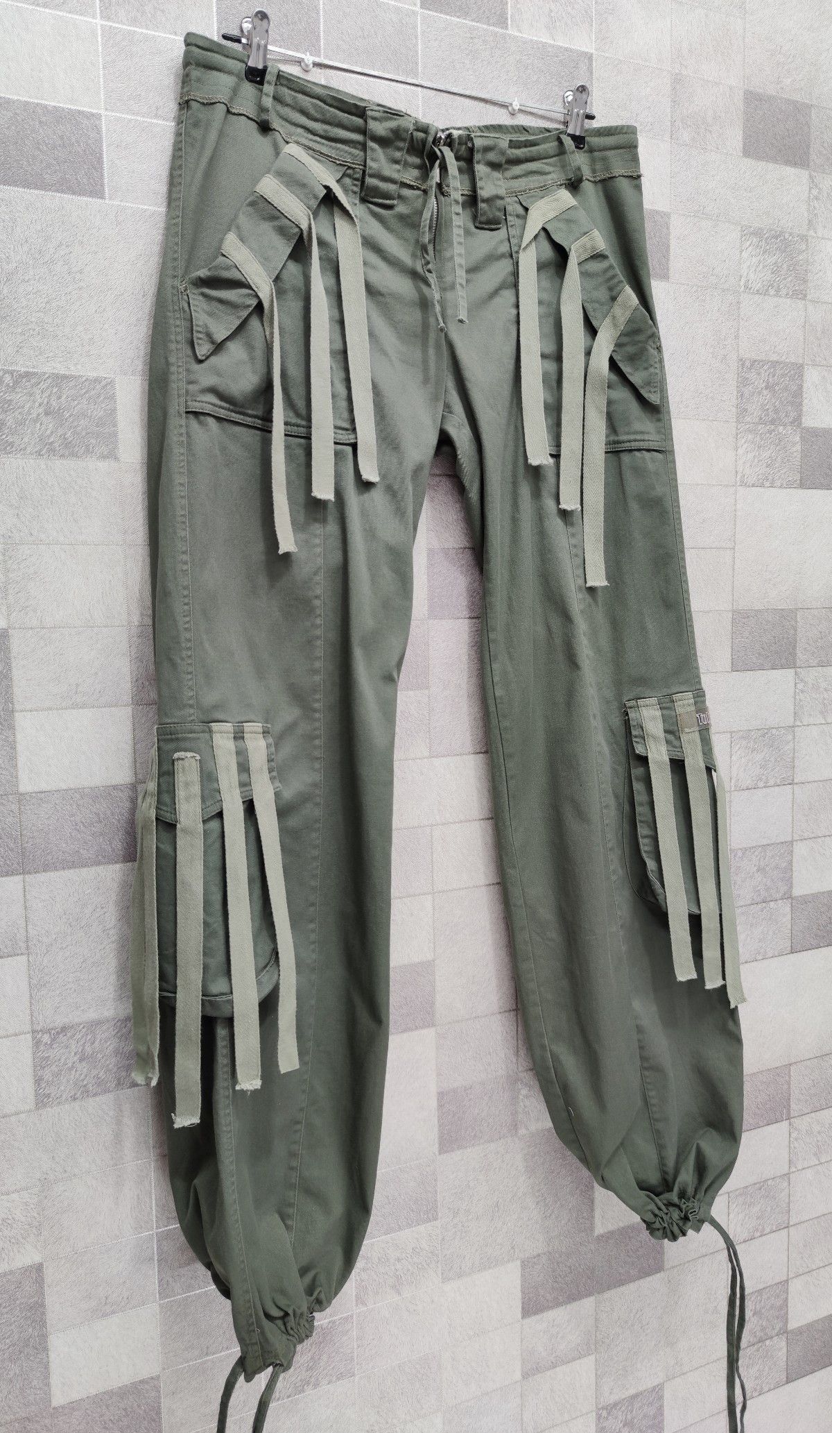 Tabasco RARE! TOBBACO Bondage Laced Drawstring Stretchy Cargo Pant Size US 34 / EU 50 - 6 Thumbnail