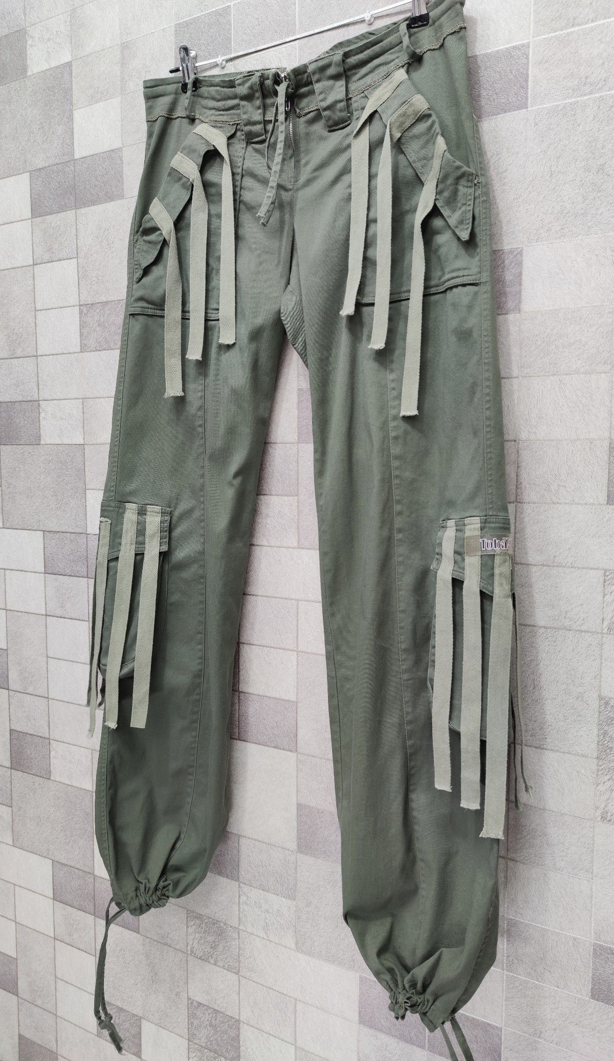 Tabasco RARE! TOBBACO Bondage Laced Drawstring Stretchy Cargo Pant Size US 34 / EU 50 - 5 Thumbnail