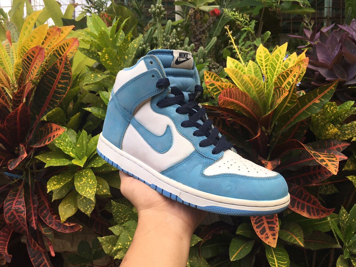 Nike Nike Dunk High White University Blue Obsidian 2009 Size US 7.5 / EU 40-41 - 3 Thumbnail