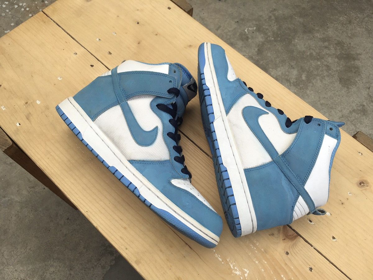 Nike Nike Dunk High White University Blue Obsidian 2009 Size US 7.5 / EU 40-41 - 6 Thumbnail
