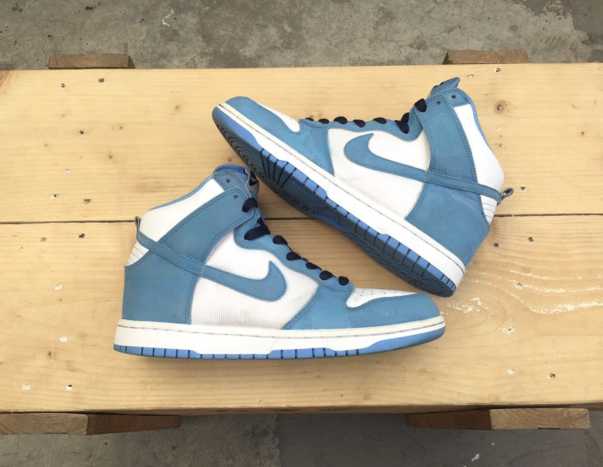 Nike Nike Dunk High White University Blue Obsidian 2009 Size US 7.5 / EU 40-41 - 5 Thumbnail