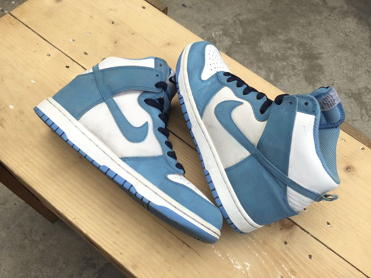 Nike Nike Dunk High White University Blue Obsidian 2009 Size US 7.5 / EU 40-41 - 7 Thumbnail
