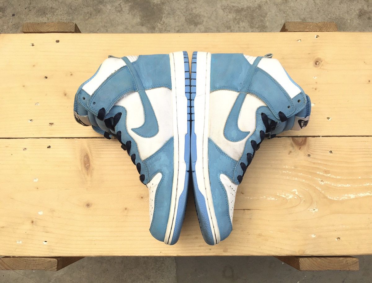 Nike Nike Dunk High White University Blue Obsidian 2009 Size US 7.5 / EU 40-41 - 9 Thumbnail