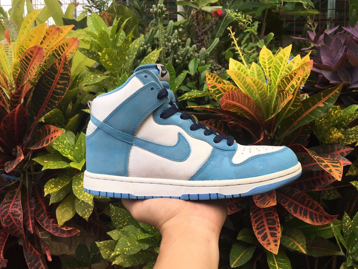 Nike Nike Dunk High White University Blue Obsidian 2009 Size US 7.5 / EU 40-41 - 4 Thumbnail