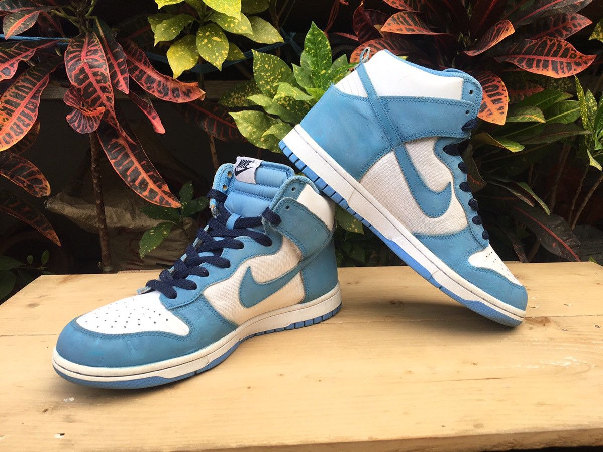 Nike Nike Dunk High White University Blue Obsidian 2009 Size US 7.5 / EU 40-41 - 10 Thumbnail