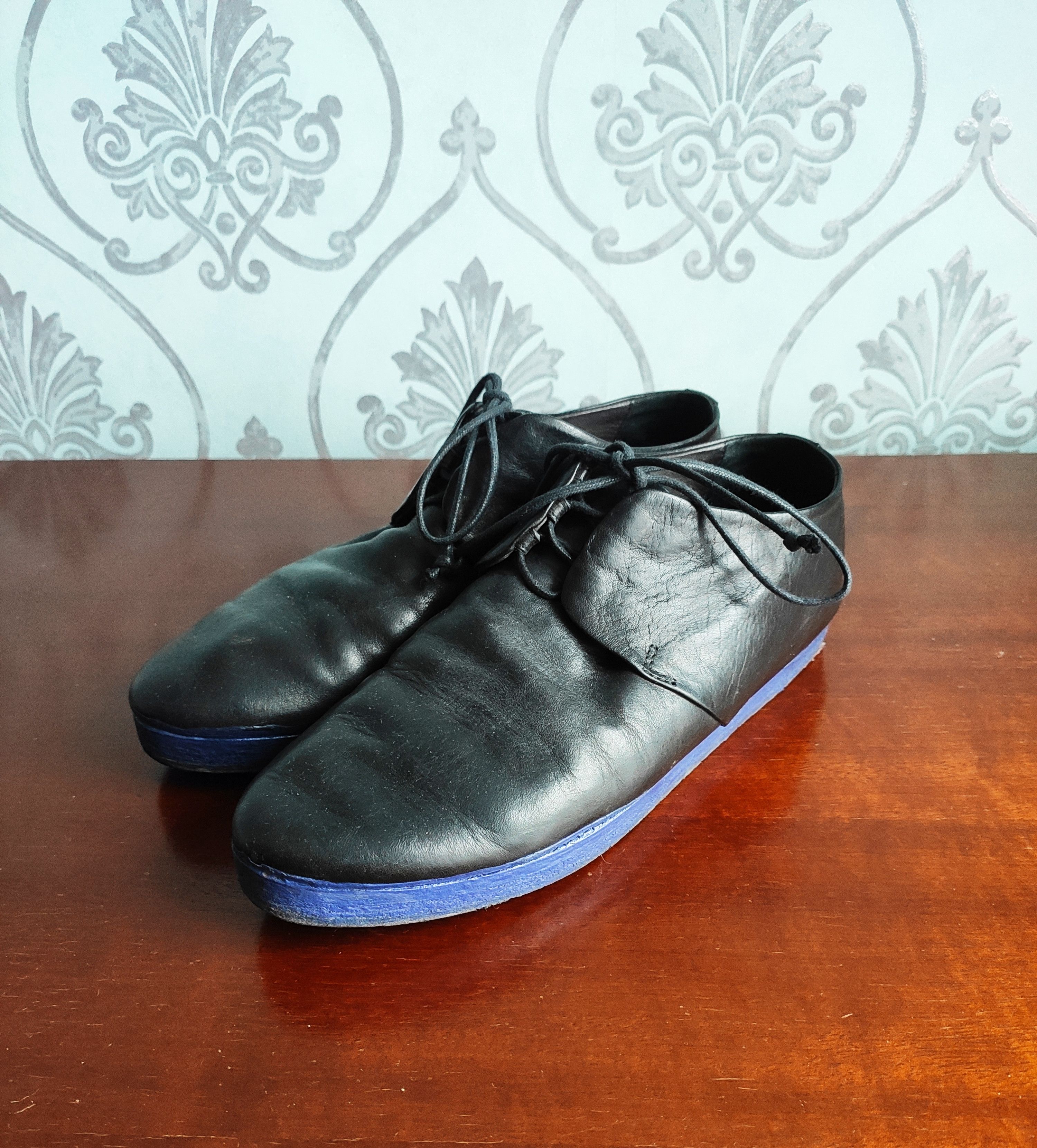 Blue sole oxfords.Like trippen or guidi boots