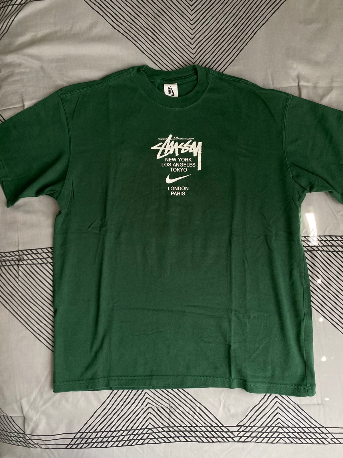 Pre-owned Nike X Stussy International T-shirt In Green