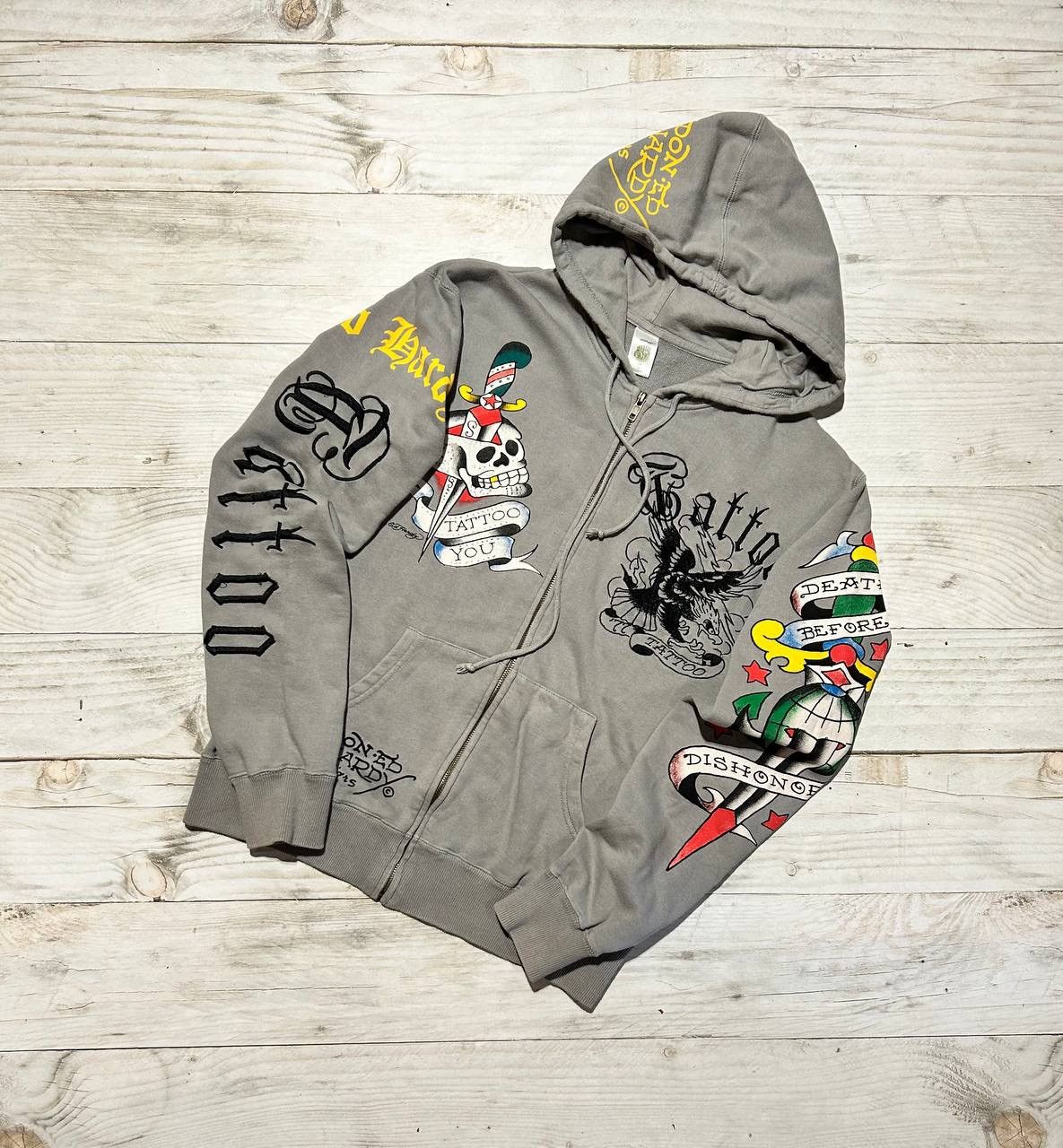 Ed Hardy Ed Hardy Tatto Hoodie Full Zip Embroider Logo Y2K Japan Size US M / EU 48-50 / 2 - 2 Thumbnail