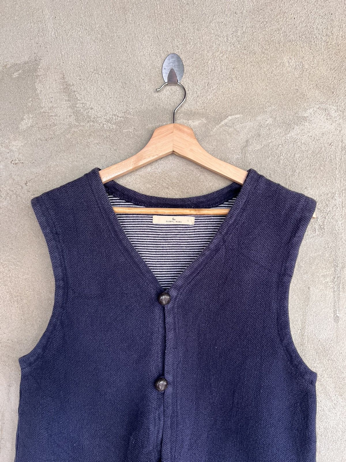 Global Work × Indigo Japanese Brand Global Work Indigo Vest Size US L / EU 52-54 / 3 - 3 Thumbnail