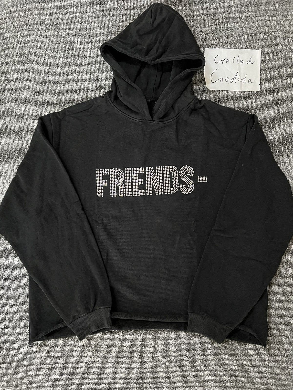Black Hoodie Vlone Hoodie Rhinestone Vlone Shirts Vlone Friends