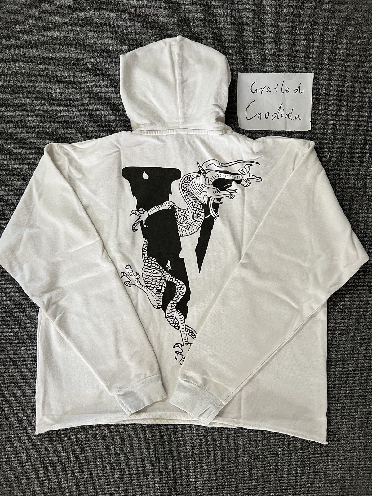 image of Ds Vlone X Clot Dragon Hoodie in White, Men's (Size Medium)