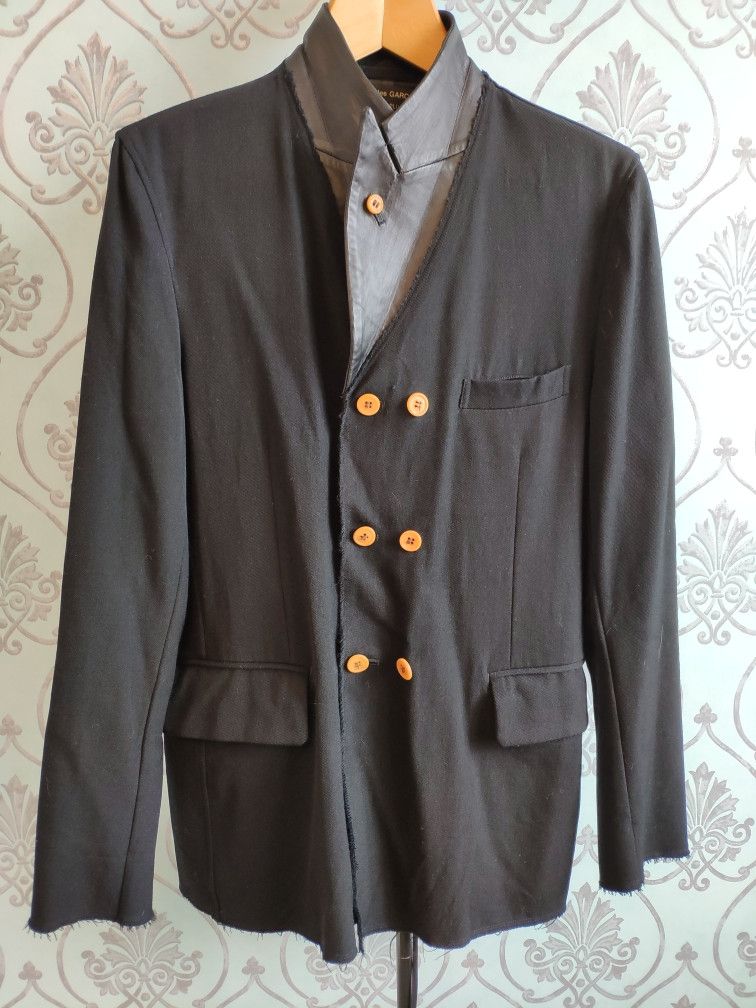 Comme des Garcons Homme Plus ARCHIVE ! AW2002 double breasted blazer with leather collar Size US M / EU 48-50 / 2 - 4 Thumbnail