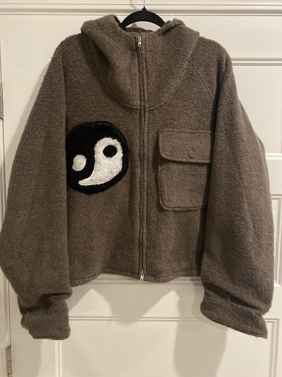 image of Cactus Plant Flea Market Cpfm Fuzzy Balance Jacket in Brown, Men's (Size Medium)