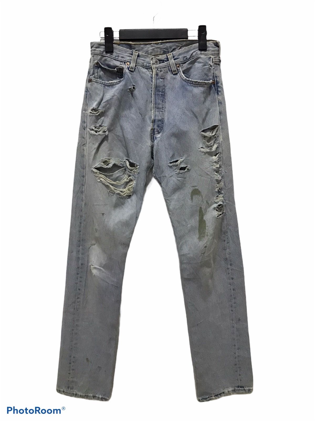 Levi's Vtg distressed Levis 501 button 552 USA DENIM Size US 28 / EU 44 - 1 Thumbnail