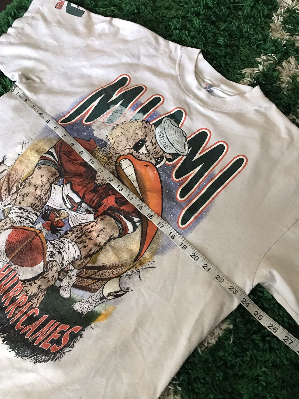 Vintage Vintage 90s Bulletin AOP Miami Hurricanes tee Size US XL / EU 56 / 4 - 9 Thumbnail