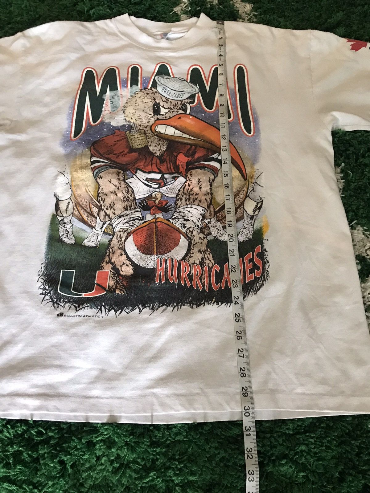 Vintage Vintage 90s Bulletin AOP Miami Hurricanes tee Size US XL / EU 56 / 4 - 10 Thumbnail