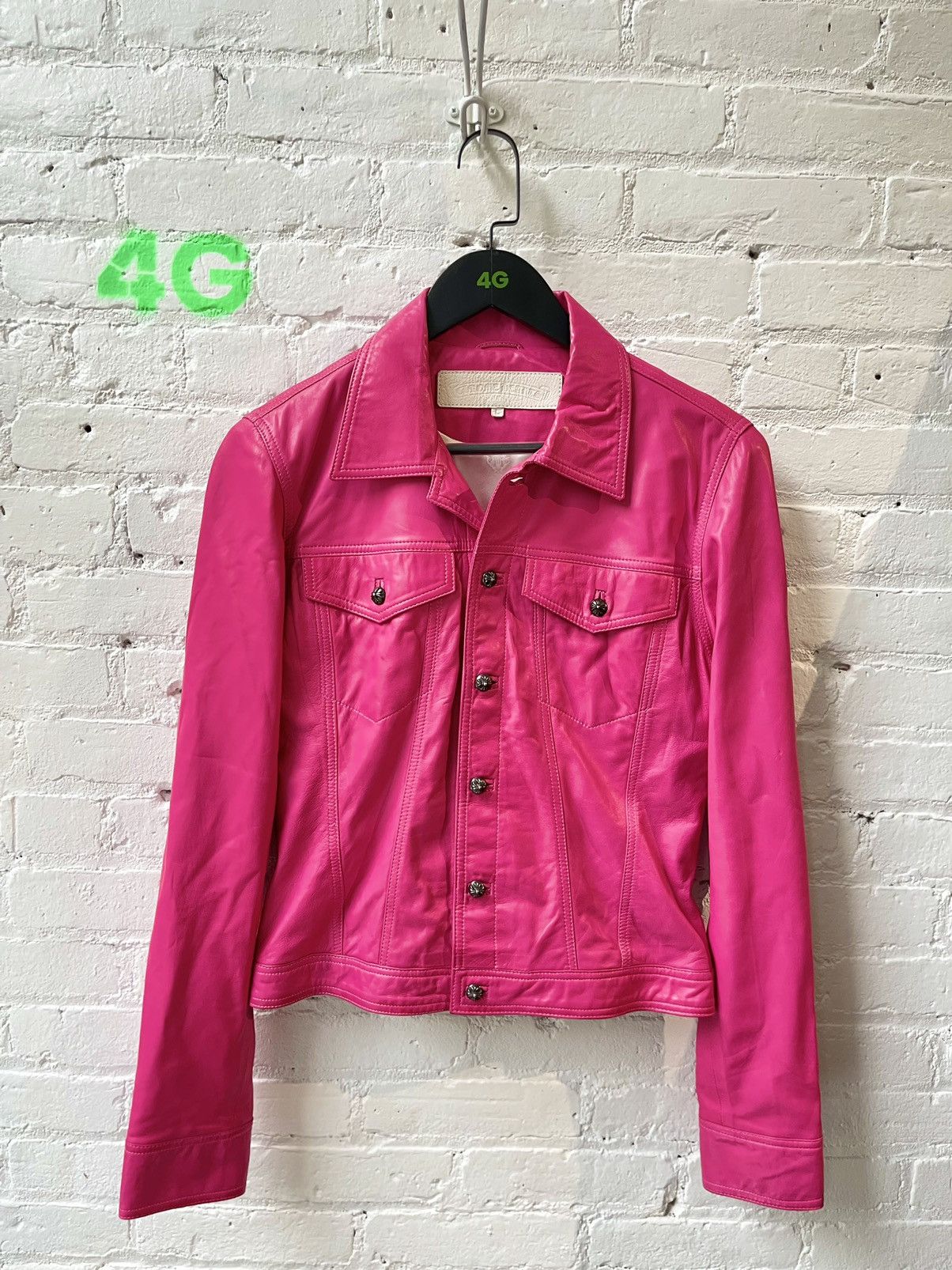 Chrome Hearts Chrome Hearts CRAZY CUSTOM PINK LEATHER JACKET Size L / US 10 / IT 46 - 9 Thumbnail