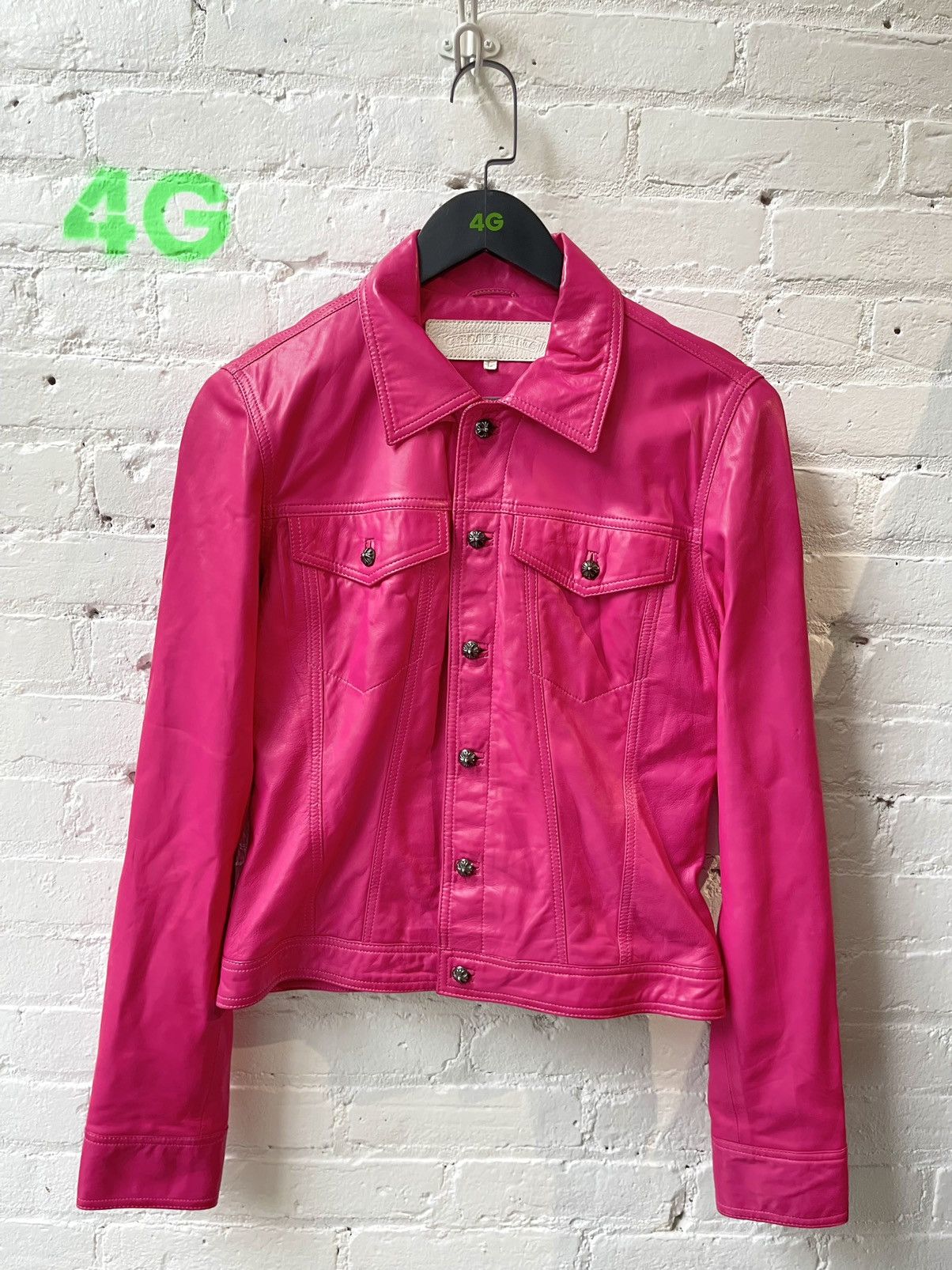 Chrome Hearts Chrome Hearts CRAZY CUSTOM PINK LEATHER JACKET Size L / US 10 / IT 46 - 12 Thumbnail