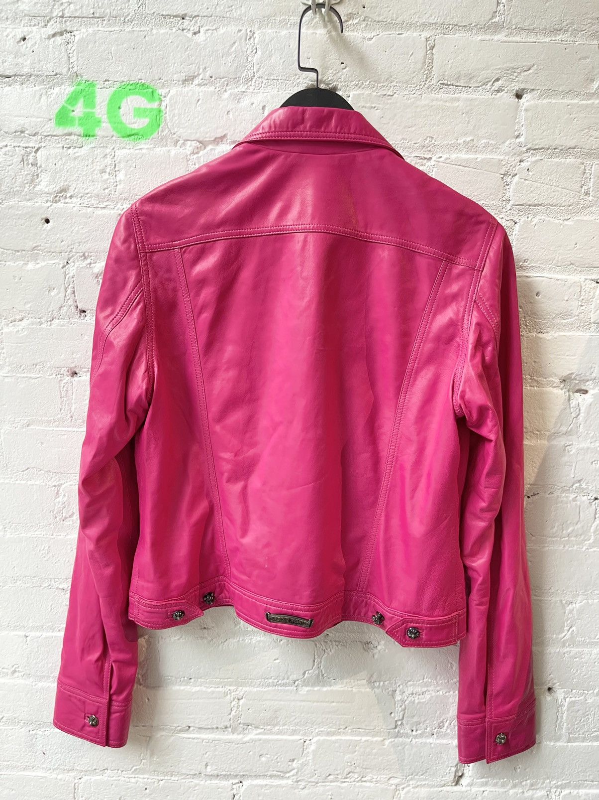 Chrome Hearts Chrome Hearts CRAZY CUSTOM PINK LEATHER JACKET Size L / US 10 / IT 46 - 6 Thumbnail