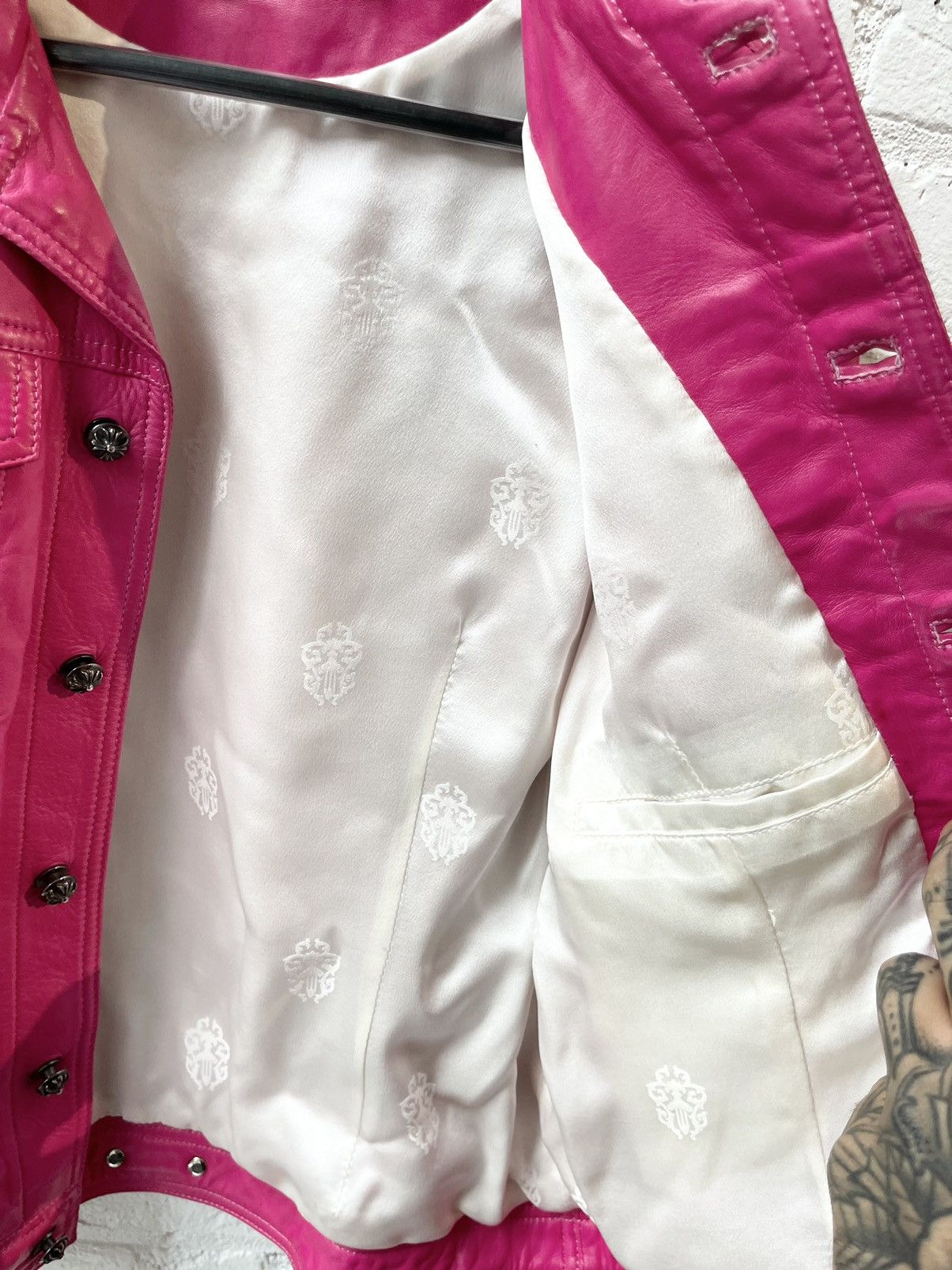 Chrome Hearts Chrome Hearts CRAZY CUSTOM PINK LEATHER JACKET Size L / US 10 / IT 46 - 4 Thumbnail