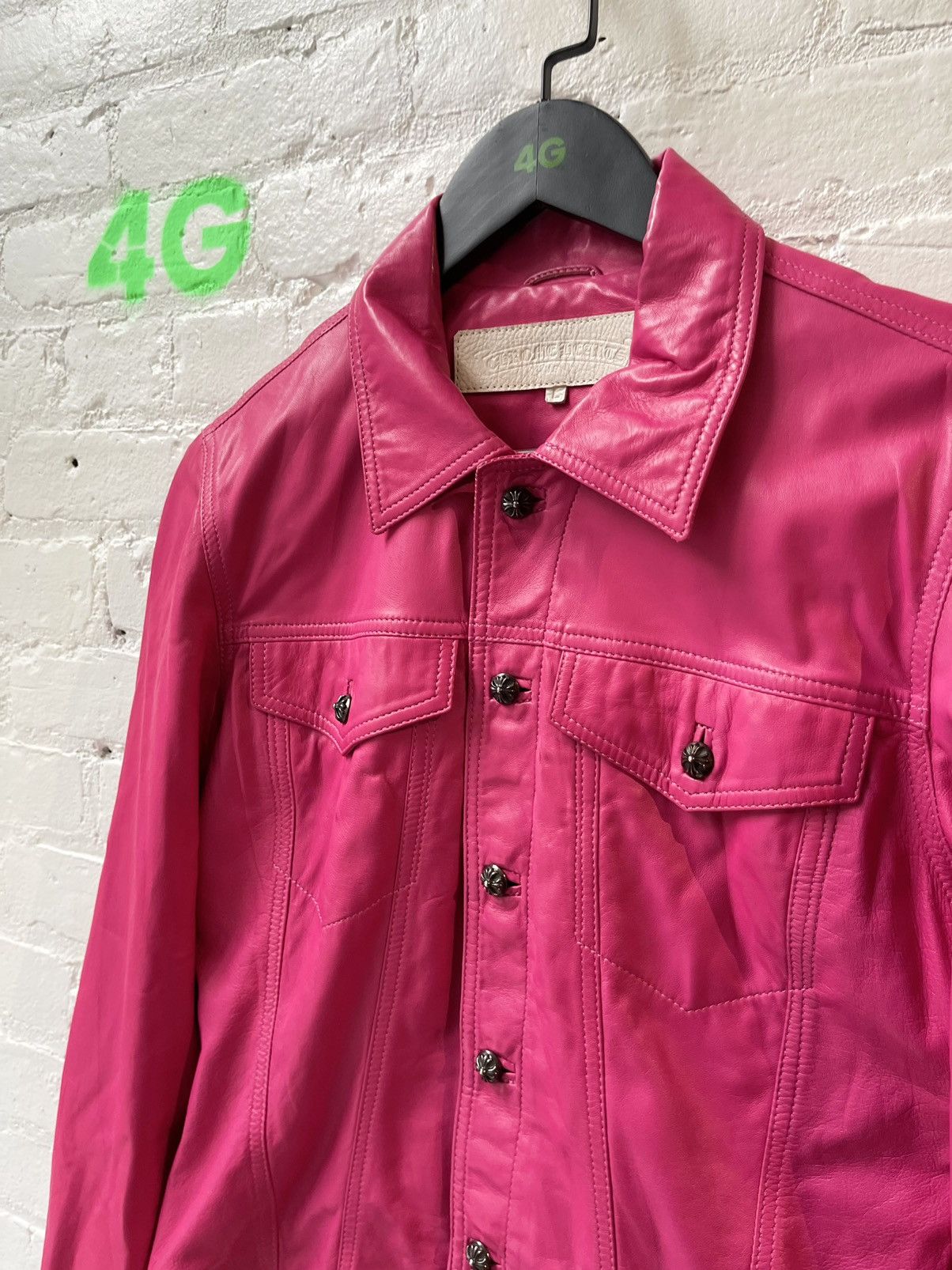 Chrome Hearts Chrome Hearts CRAZY CUSTOM PINK LEATHER JACKET Size L / US 10 / IT 46 - 15 Thumbnail