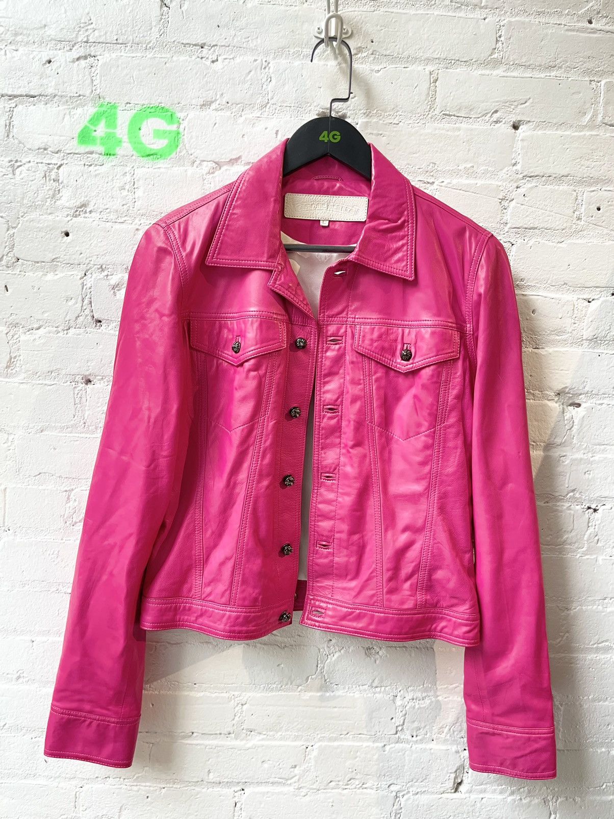 Chrome Hearts Chrome Hearts CRAZY CUSTOM PINK LEATHER JACKET Size L / US 10 / IT 46 - 1 Thumbnail