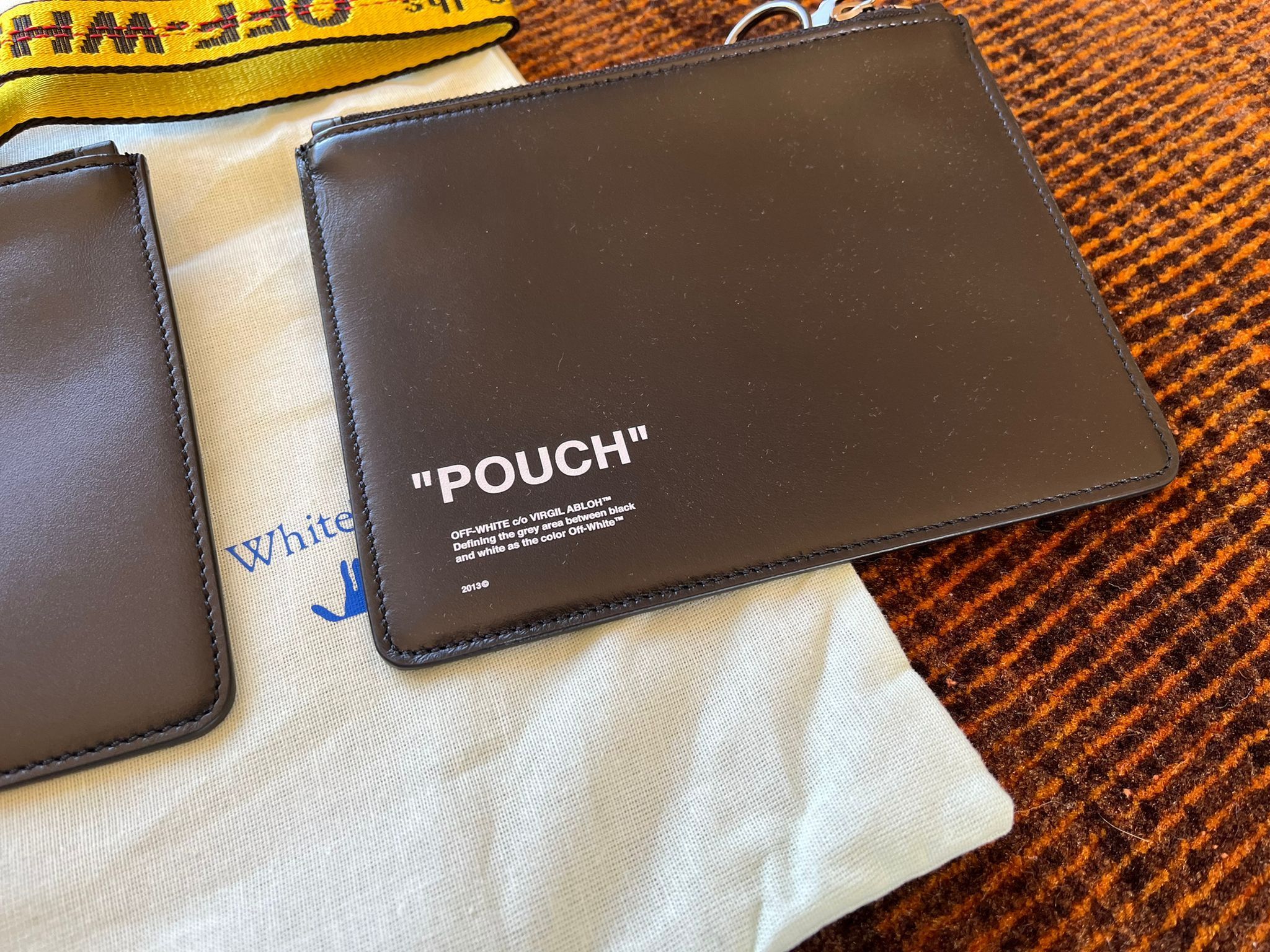 Pre-owned Off-white Button Pouch Bag In Black