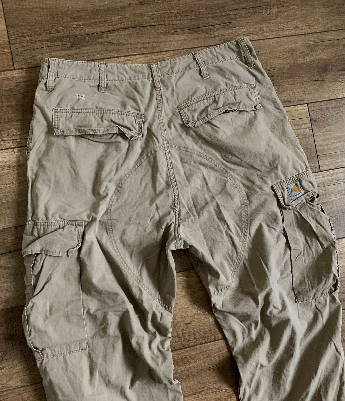 Carhartt Vintage Carhartt Distressed Beige Sand Cargo Work Pants Size US 36 / EU 52 - 5 Thumbnail