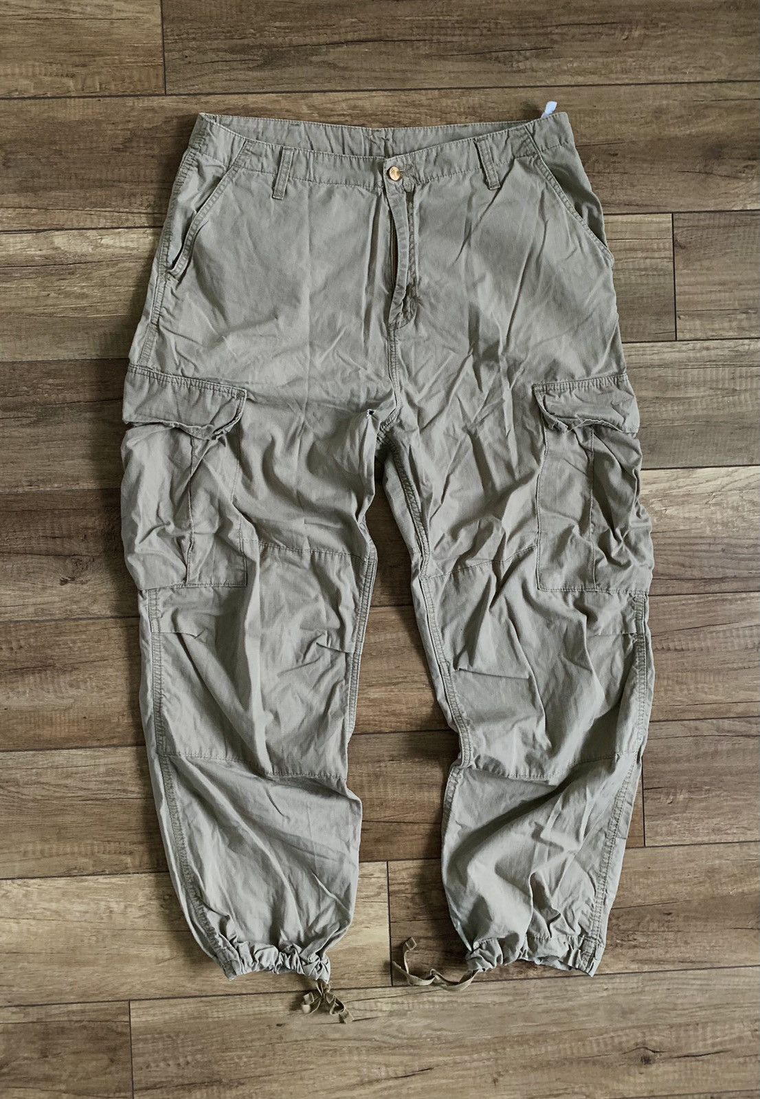 Carhartt Vintage Carhartt Distressed Beige Sand Cargo Work Pants Size US 36 / EU 52 - 2 Thumbnail