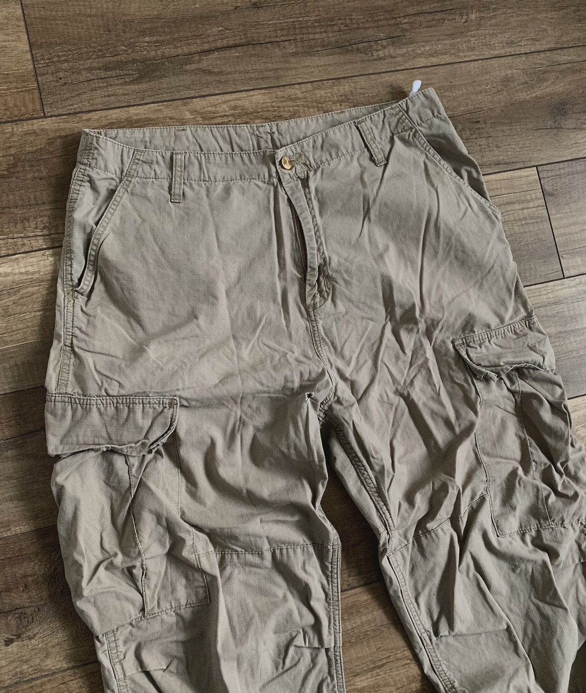 Carhartt Vintage Carhartt Distressed Beige Sand Cargo Work Pants Size US 36 / EU 52 - 4 Thumbnail