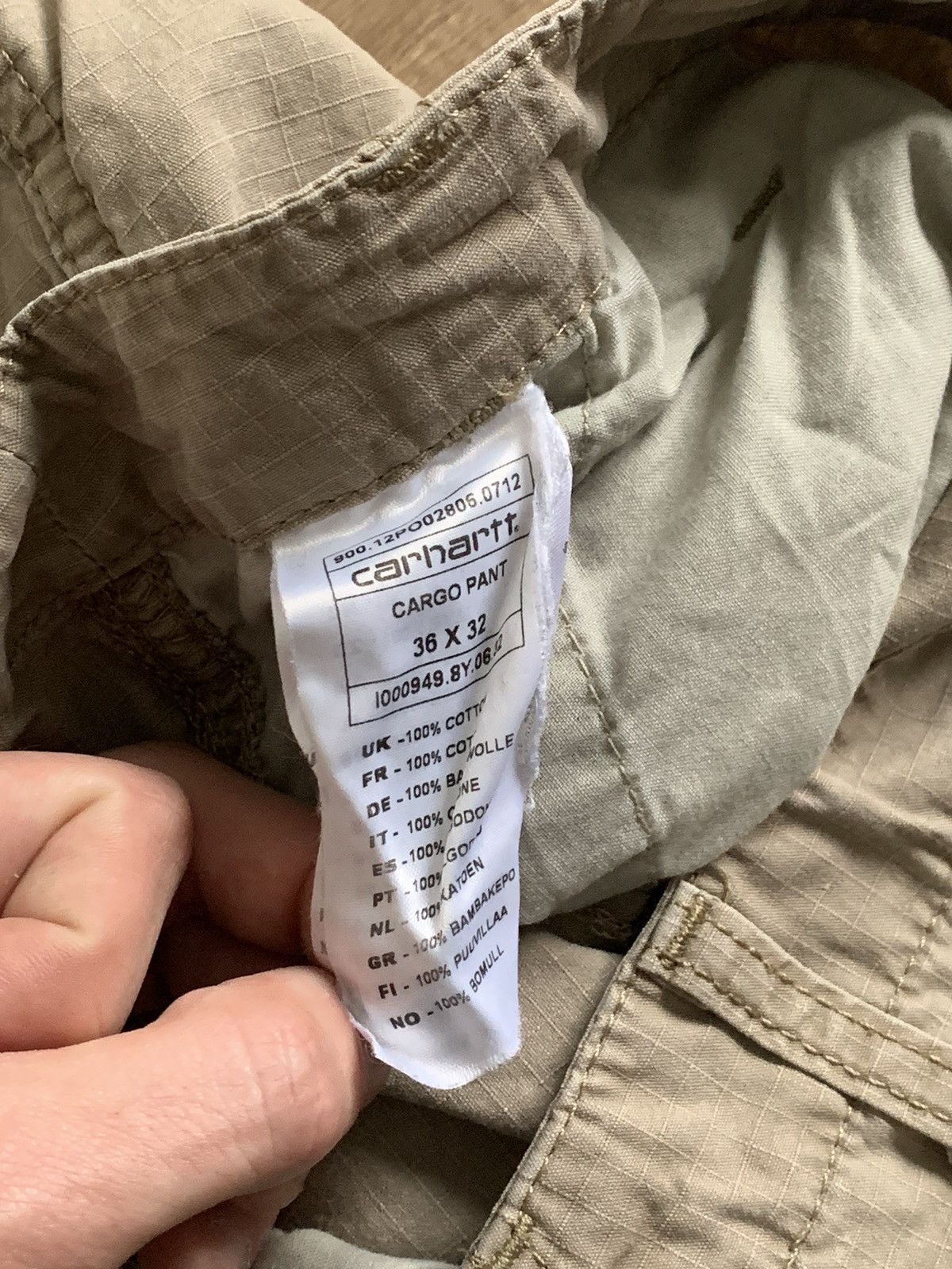 Carhartt Vintage Carhartt Distressed Beige Sand Cargo Work Pants Size US 36 / EU 52 - 9 Thumbnail