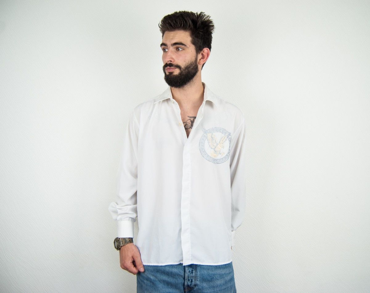 Versace Vintage Versace Eagle Relaxed Shirt Size US L / EU 52-54 / 3 - 1 Thumbnail