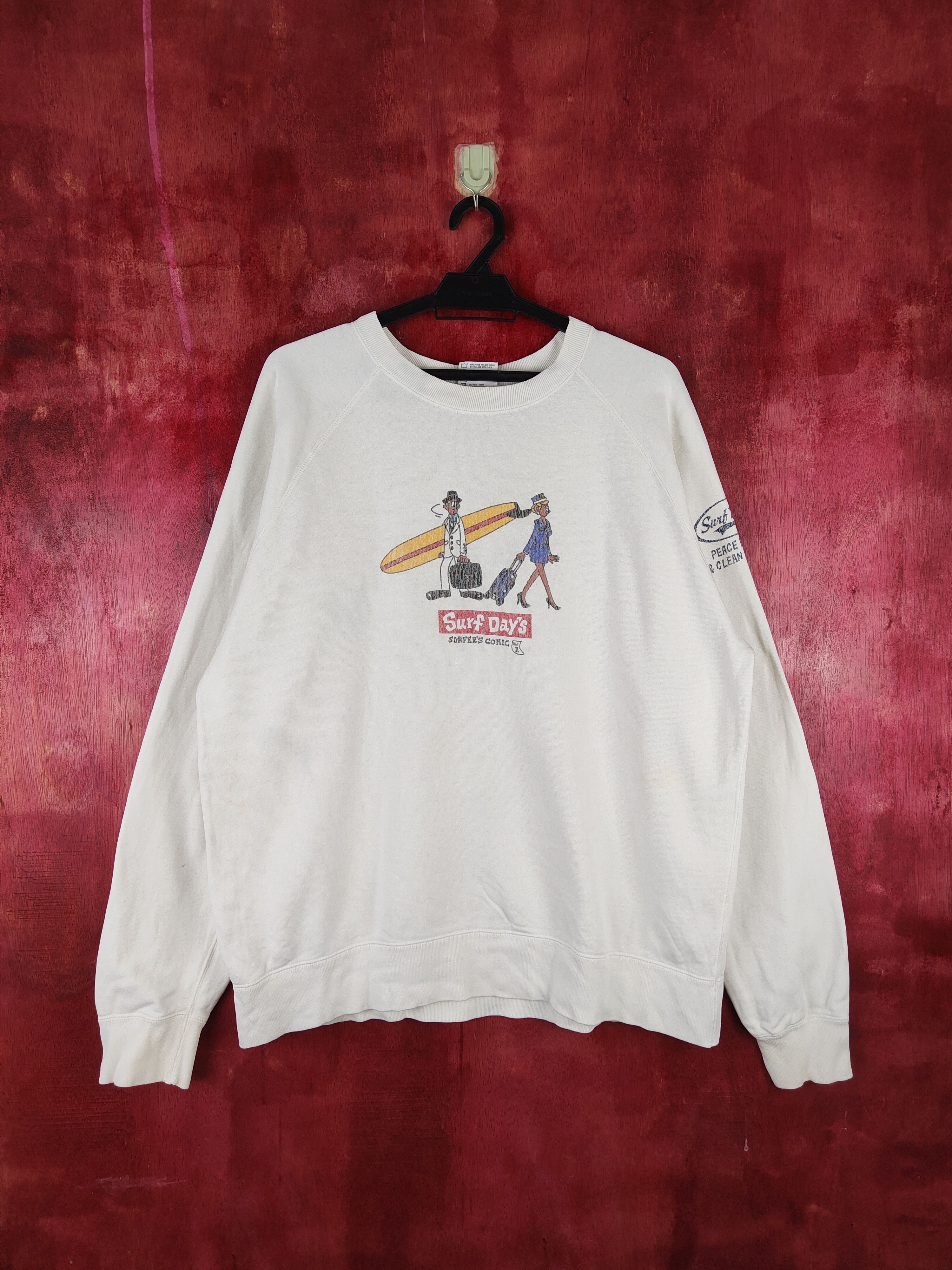 Japanese Brand Surf Days White Sweatshirt vintage #S668 Size US L / EU 52-54 / 3 - 1 Thumbnail