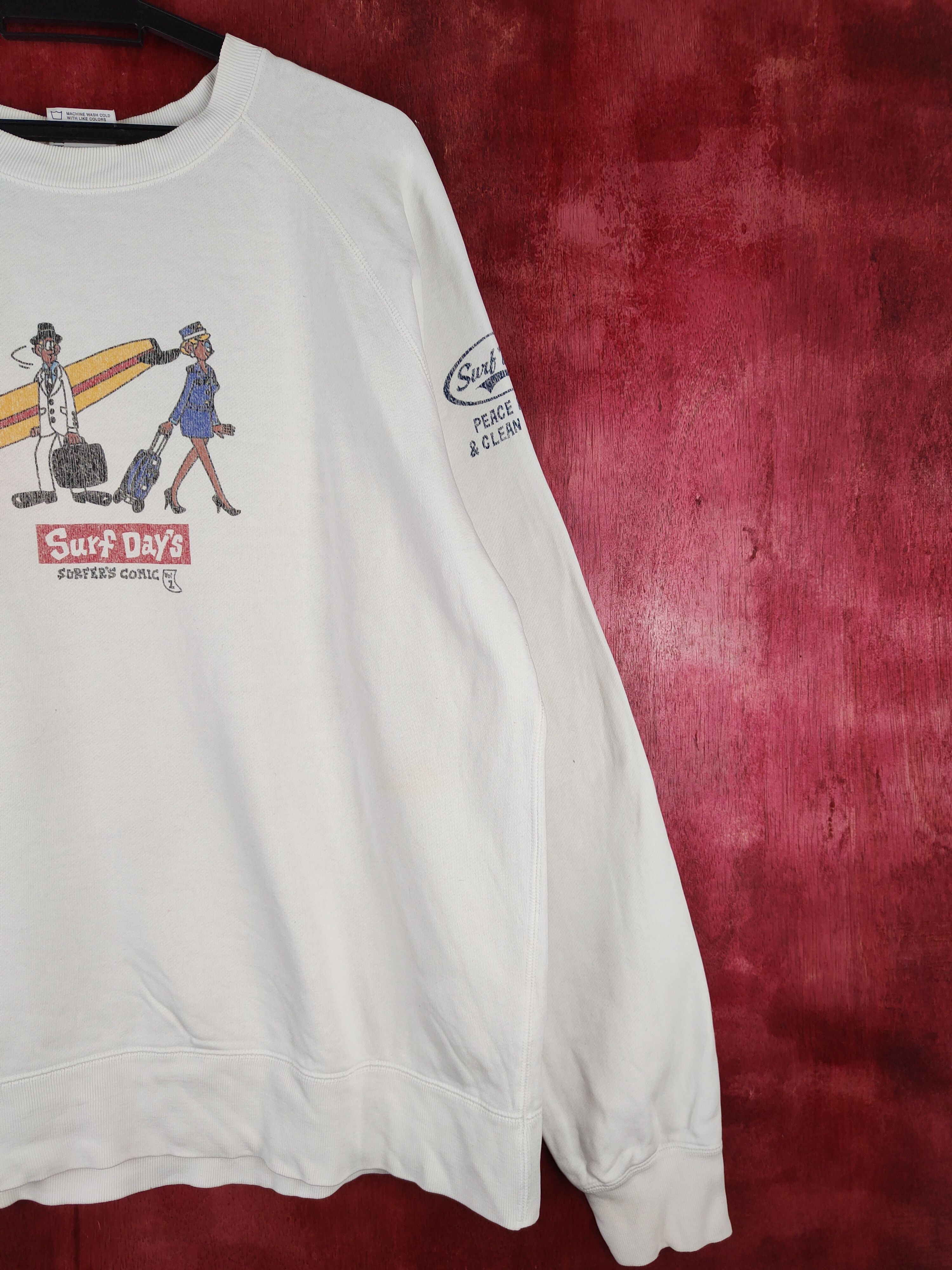 Japanese Brand Surf Days White Sweatshirt vintage #S668 Size US L / EU 52-54 / 3 - 7 Thumbnail