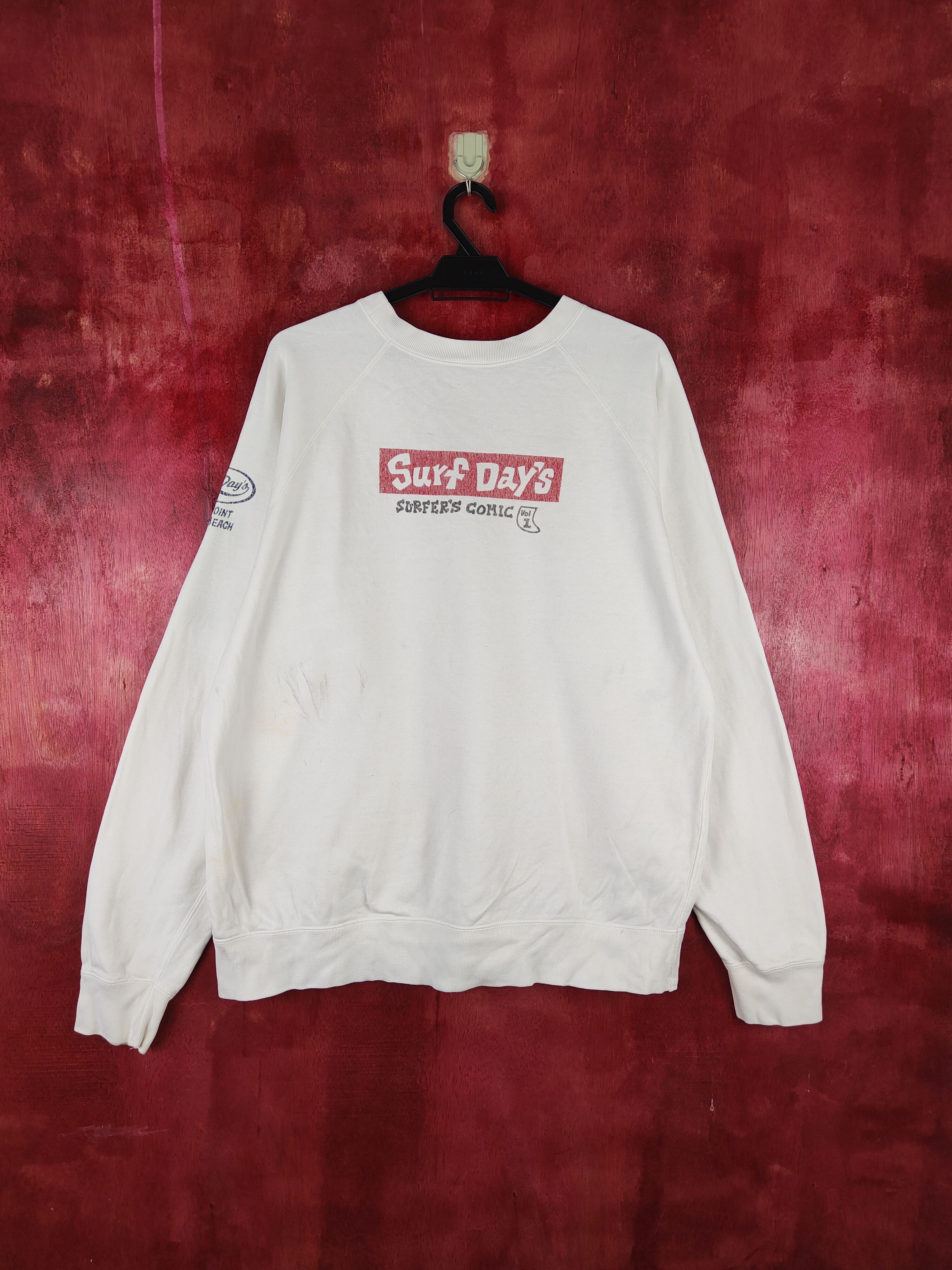 Japanese Brand Surf Days White Sweatshirt vintage #S668 Size US L / EU 52-54 / 3 - 9 Thumbnail
