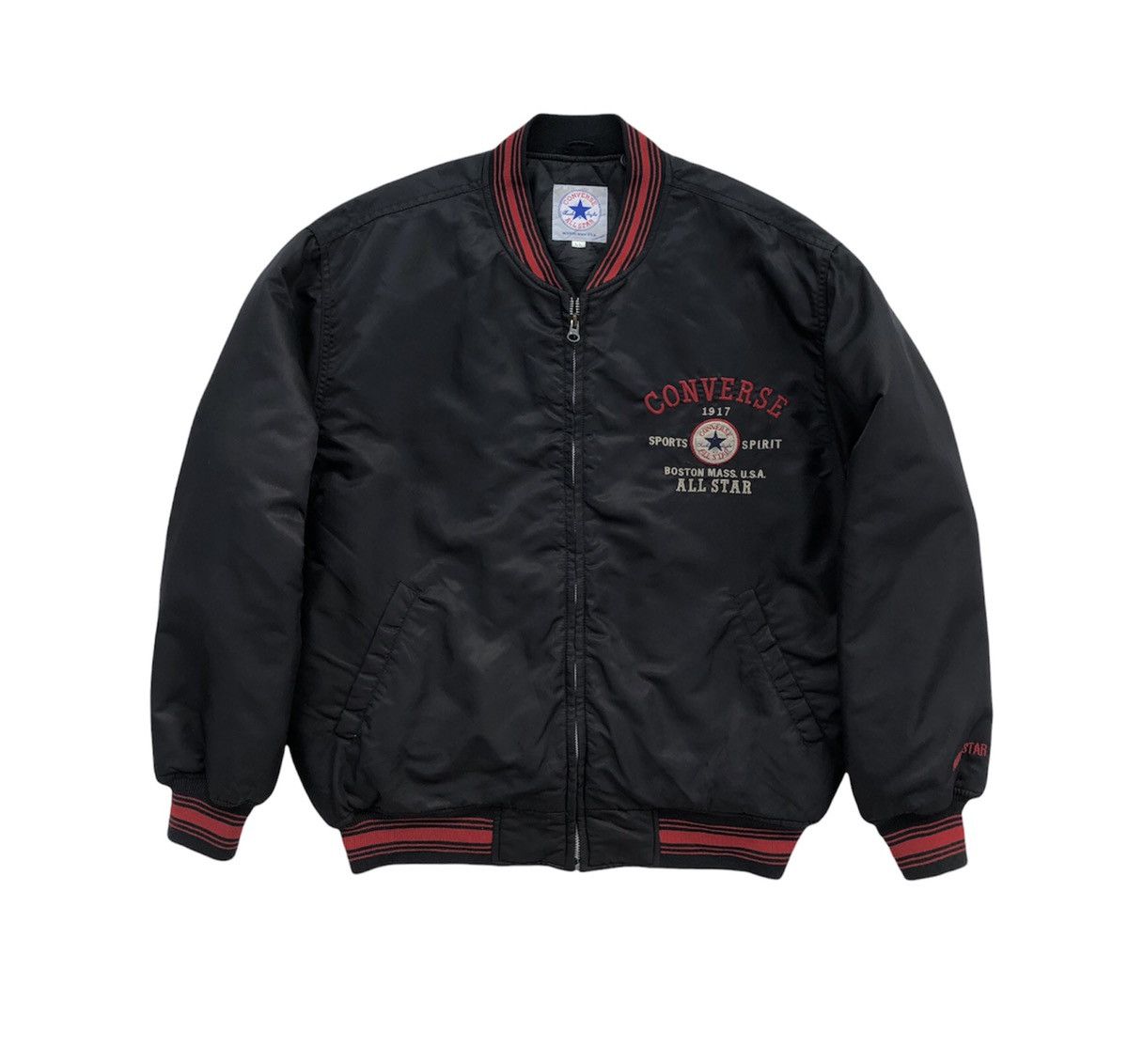 Converse VTG Converse Chuck Taylor Bomber Jacket with Embroidery Logo Size US L / EU 52-54 / 3 - 14 Thumbnail