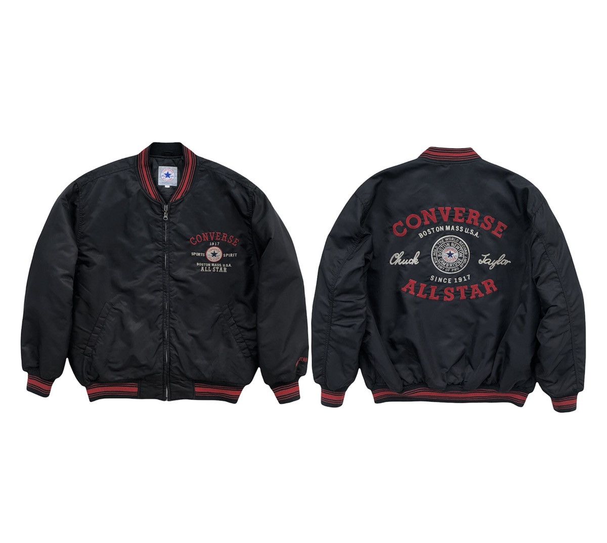 Converse VTG Converse Chuck Taylor Bomber Jacket with Embroidery Logo Size US L / EU 52-54 / 3 - 6 Thumbnail