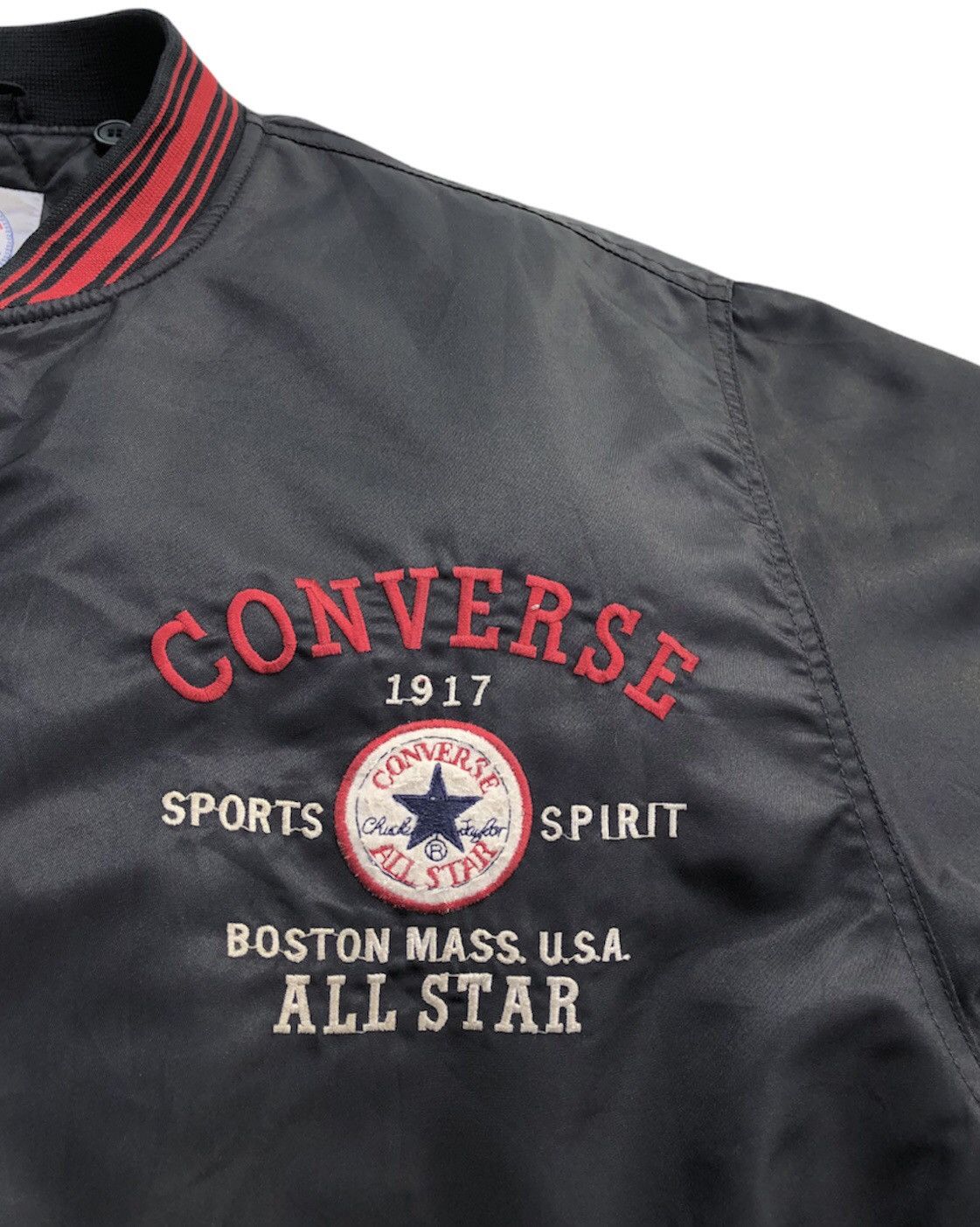 Converse VTG Converse Chuck Taylor Bomber Jacket with Embroidery Logo Size US L / EU 52-54 / 3 - 16 Thumbnail