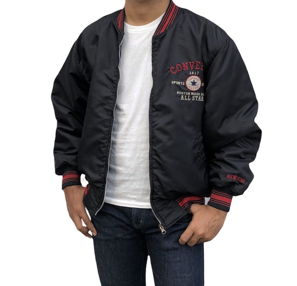 Converse VTG Converse Chuck Taylor Bomber Jacket with Embroidery Logo Size US L / EU 52-54 / 3 - 3 Thumbnail