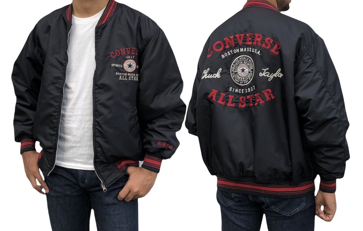 Converse VTG Converse Chuck Taylor Bomber Jacket with Embroidery Logo Size US L / EU 52-54 / 3 - 2 Thumbnail