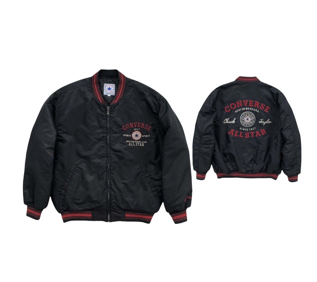 Converse VTG Converse Chuck Taylor Bomber Jacket with Embroidery Logo Size US L / EU 52-54 / 3 - 7 Thumbnail