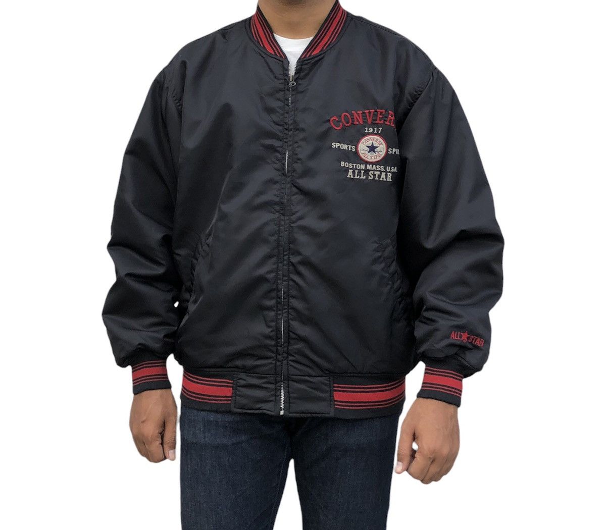 Converse VTG Converse Chuck Taylor Bomber Jacket with Embroidery Logo Size US L / EU 52-54 / 3 - 5 Thumbnail