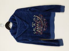 Juicy Couture Rare Y2K Vtg Velour Tracksuit Set Pants L Hoodie XL (2 Pc)  Blue